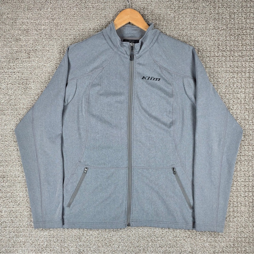 Klim Womens 2XL Gray Full Zip Performance Jacket Mid Layer Fleece